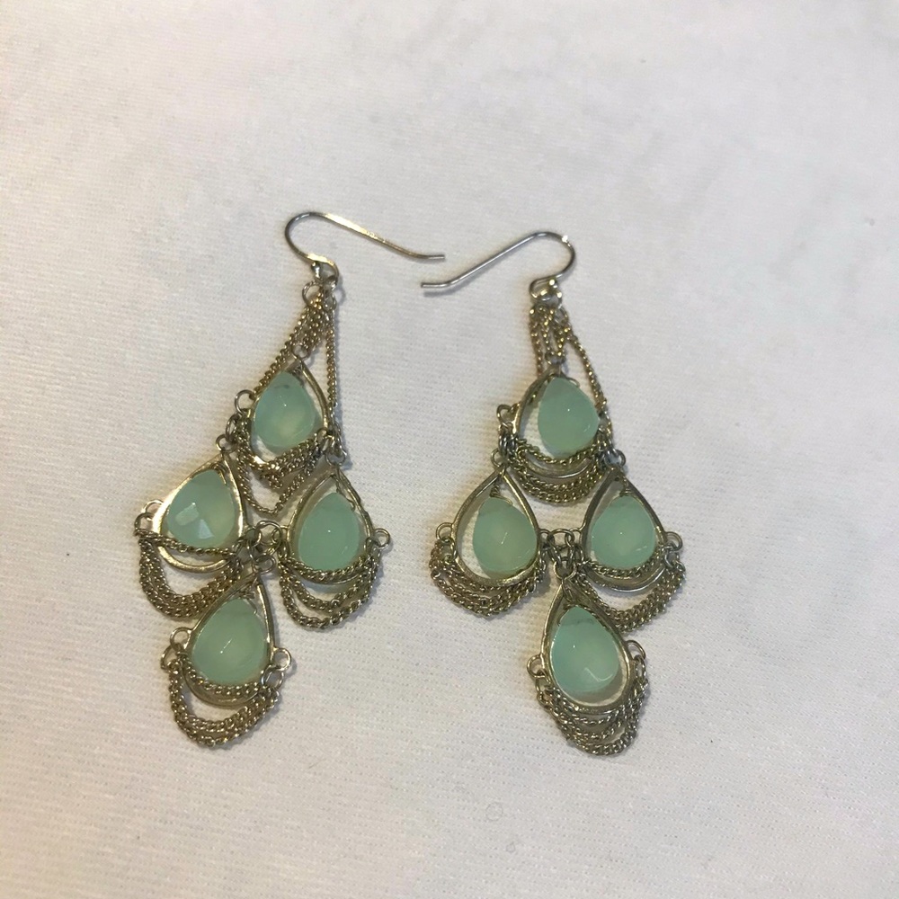 Kendra Scott chandelier earrings in chalcedony